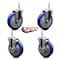 Service Caster 5 Inch Blue Polyurethane Wheel Swivel 34 Inch Threaded Stem Caster Set 2 Brakes SCC SCC-TS20S514-PPUB-BLUE-34212-2-TLB-2 - alternate 4